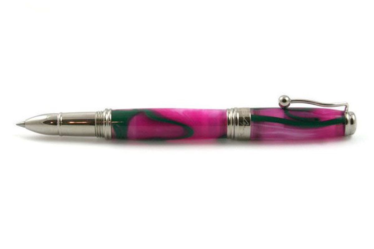 Lépine Indigo Pink with Green Filet Rollerball